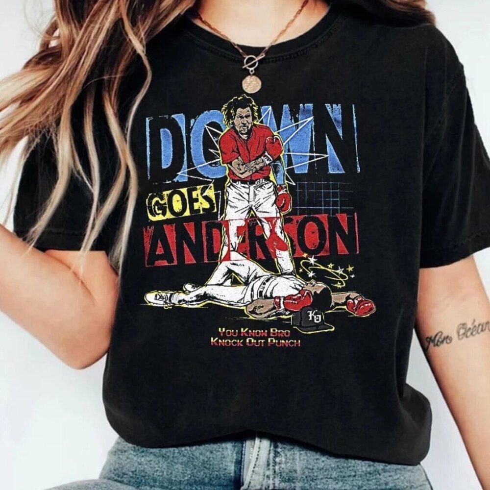 Down Goes Anderson Jose Ramirez Tim Anderson Retro T Shirt 165